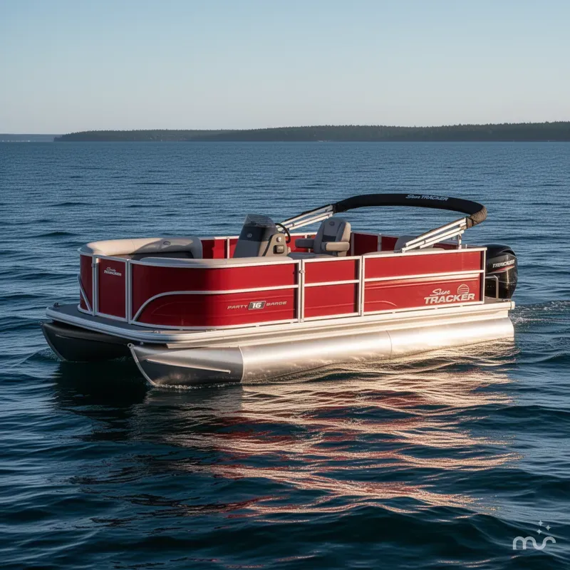 Slide: The Image of Sun Tracker Party Barge 16 DLX 2026 - 2