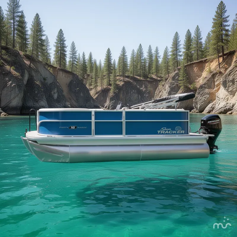 Slide: The Image of Sun Tracker Party Barge 16 DLX 2026 - 2