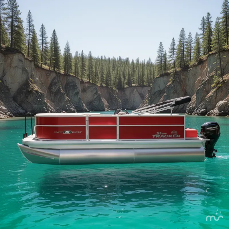 Slide: The Image of Sun Tracker Party Barge 16 DLX 2026 - 2