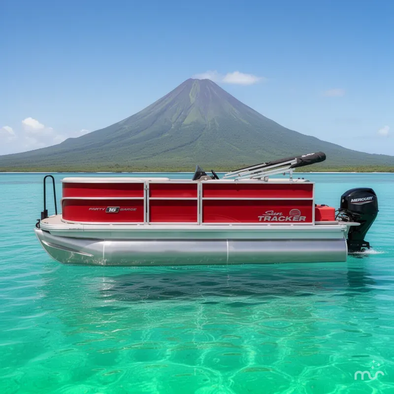 Slide: The Image of Sun Tracker Party Barge 16 DLX 2026 - 2