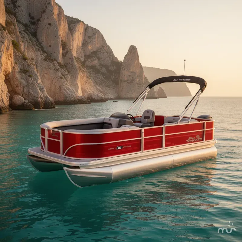 Slide: The Image of Sun Tracker Party Barge 18 DLX 2026 - 2