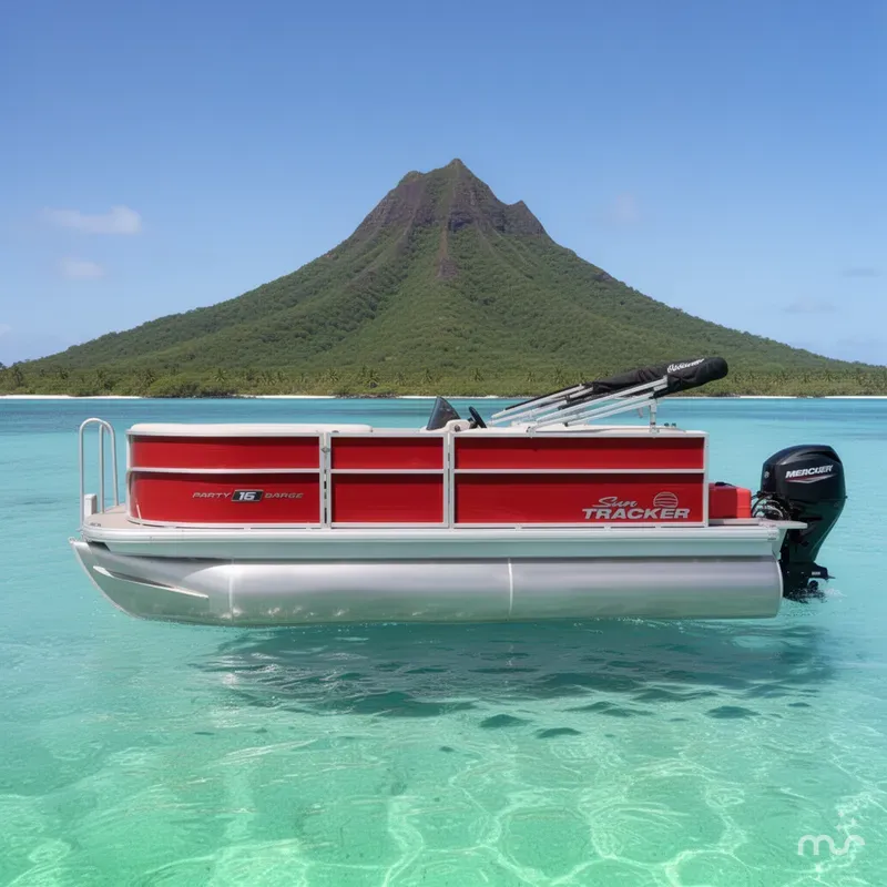 Slide: The Image of Sun Tracker Party Barge 16 DLX 2026 - 2