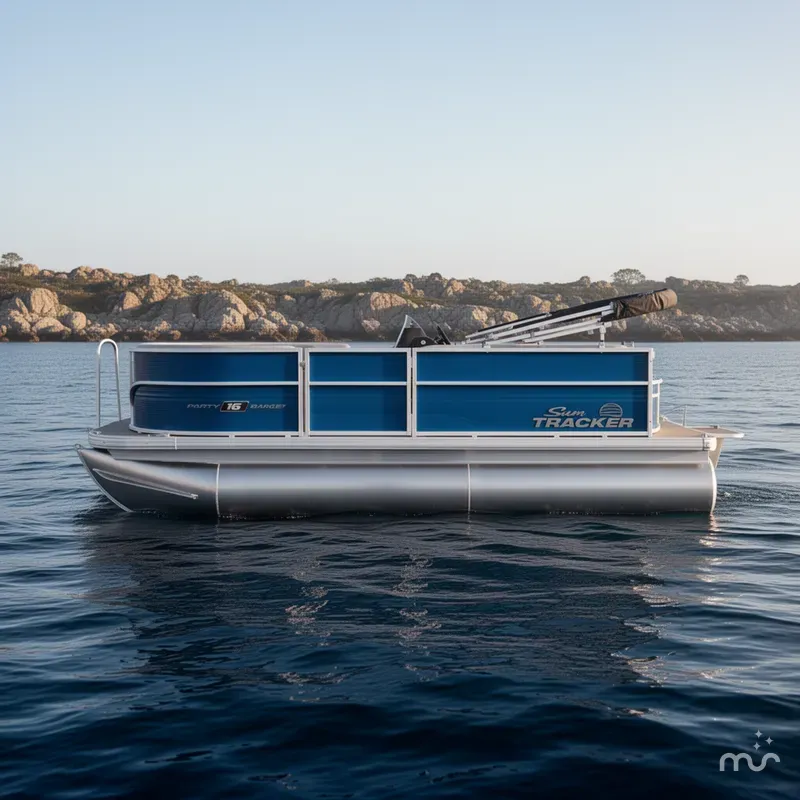 Slide: The Image of Sun Tracker Party Barge 16 DLX 2026 - 2