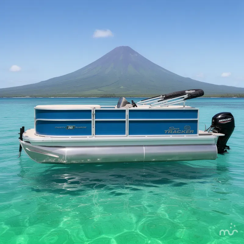Slide: The Image of Sun Tracker Party Barge 16 DLX 2026 - 2