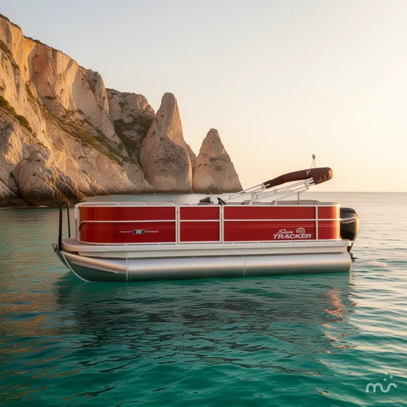 Slide: The Image of Sun Tracker Party Barge 18 DLX 2026 - 2