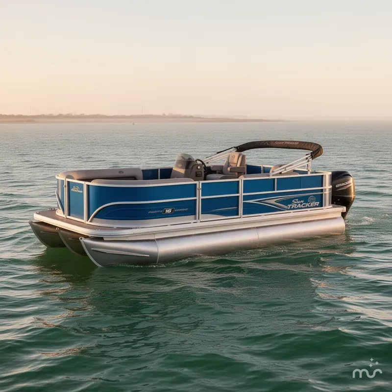 Slide: The Image of Sun Tracker Party Barge 16 DLX 2026 - 0