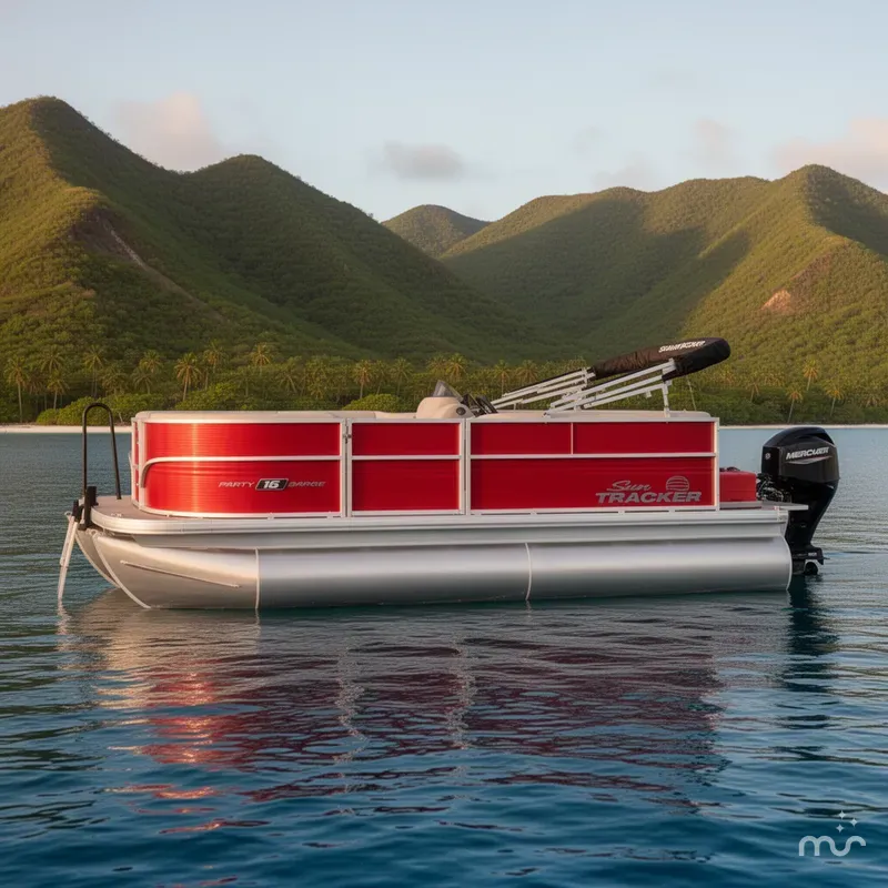 Slide: The Image of Sun Tracker Party Barge 16 DLX 2026 - 2
