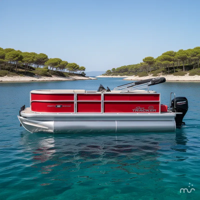 Slide: The Image of Sun Tracker Party Barge 16 DLX 2026 - 2