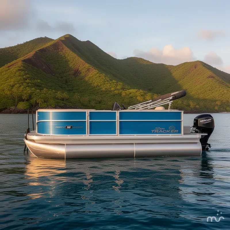Slide: The Image of Sun Tracker Party Barge 16 DLX 2026 - 2