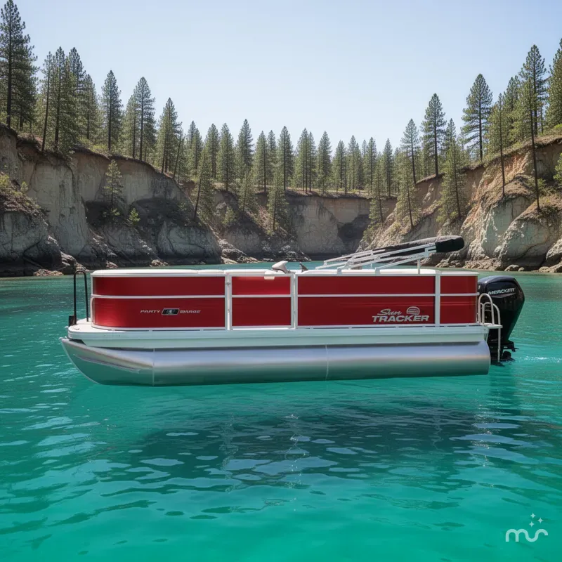 Slide: The Image of Sun Tracker Party Barge 18 DLX 2026 - 2