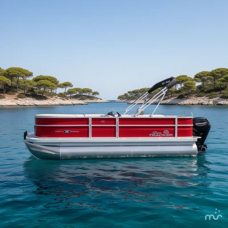 Slide: The Image of Sun Tracker Party Barge 18 DLX 2026 - 2