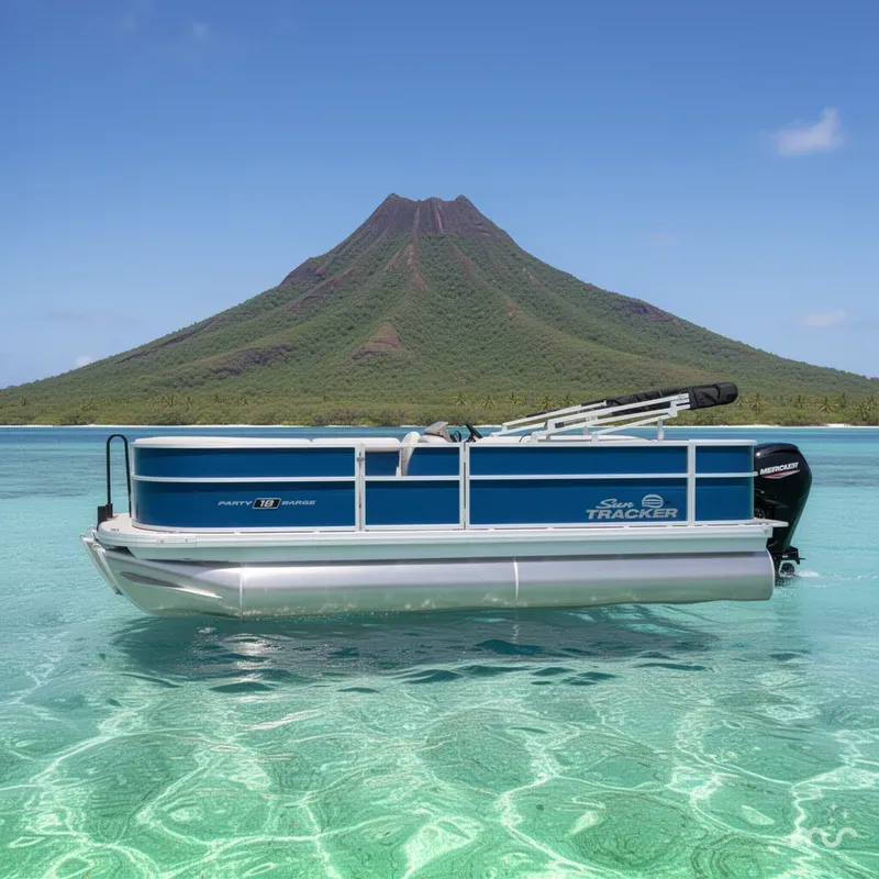 Slide: The Image of Sun Tracker Party Barge 18 DLX 2026 - 2