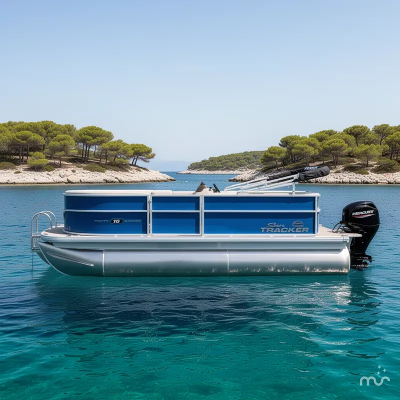 Slide: The Image of Sun Tracker Party Barge 16 DLX 2026 - 2