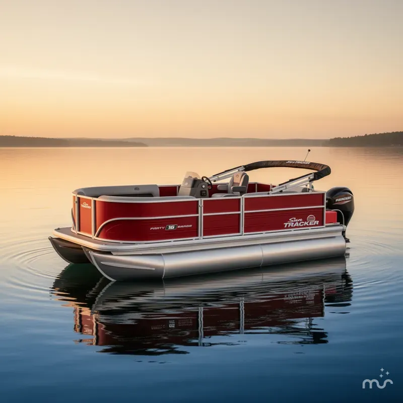 Slide: The Image of Sun Tracker Party Barge 16 DLX 2026 - 2