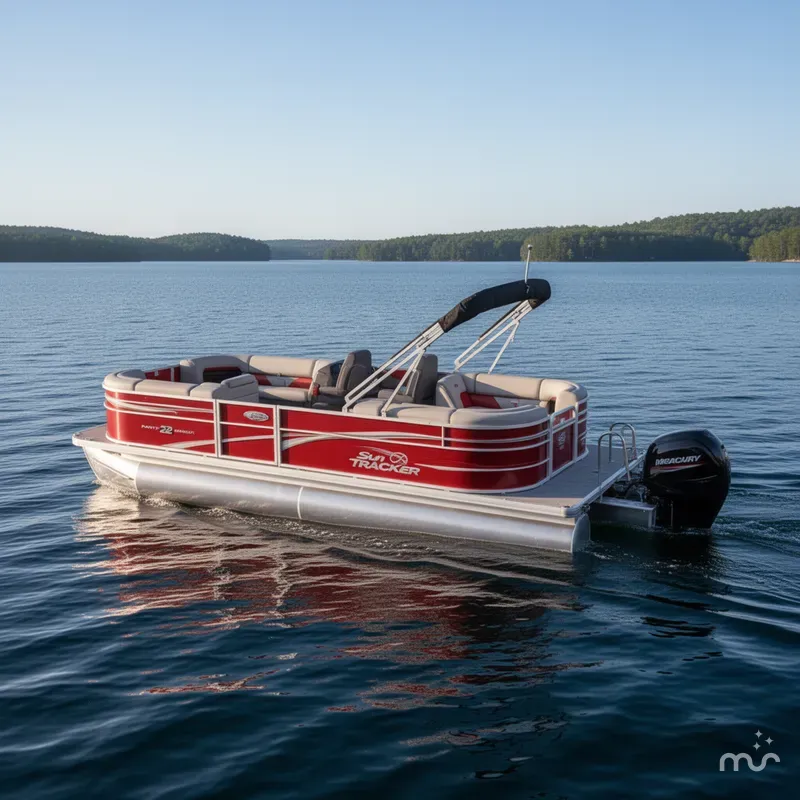 Slide: The Image of Sun Tracker Party Barge 22 DLX 2026 - 1