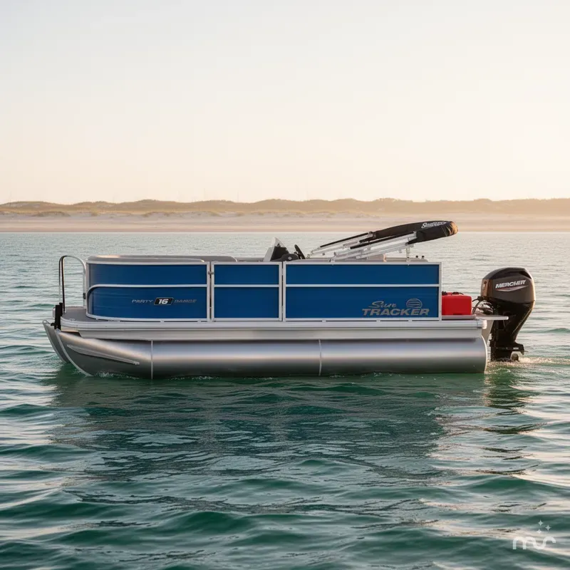 Slide: The Image of Sun Tracker Party Barge 16 DLX 2026 - 2