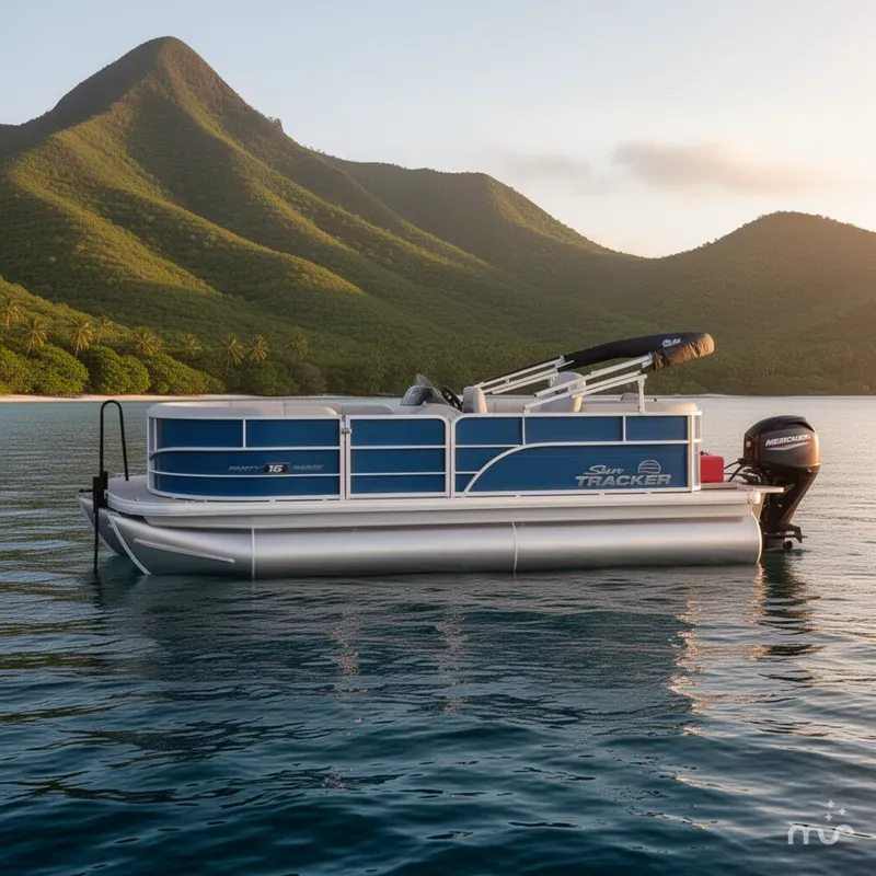 Slide: The Image of Sun Tracker Party Barge 16 DLX 2026 - 2