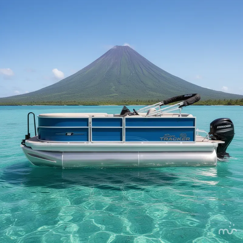 Slide: The Image of Sun Tracker Party Barge 16 DLX 2026 - 2
