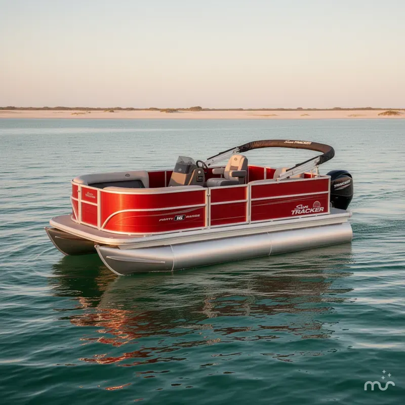 Slide: The Image of Sun Tracker Party Barge 16 DLX 2026 - 2