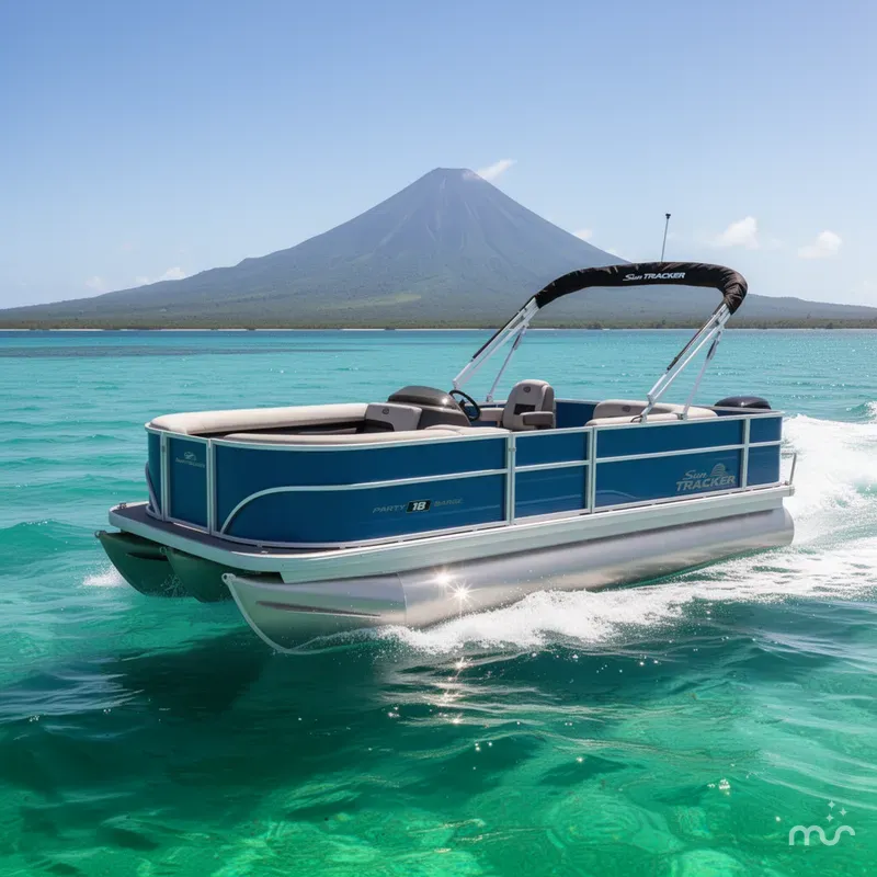 Slide: The Image of Sun Tracker Party Barge 18 DLX 2026 - 4