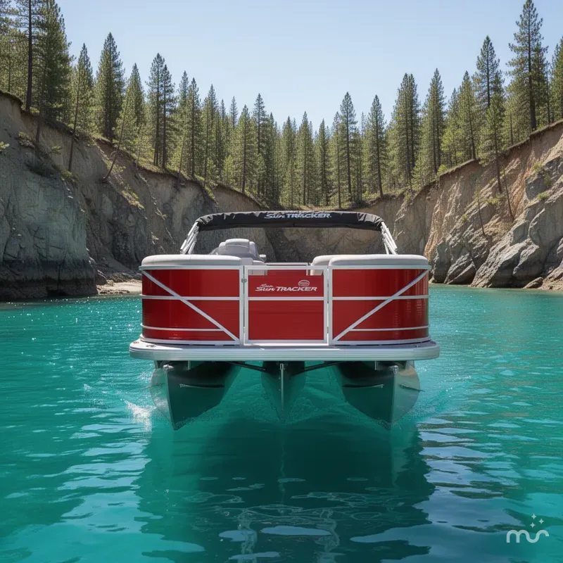 Slide: The Image of Sun Tracker Party Barge 18 DLX 2026 - 1