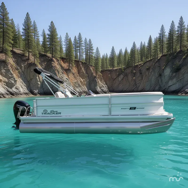 Slide: The Image of Sun Tracker Party Barge 18 DLX 2026 - 2