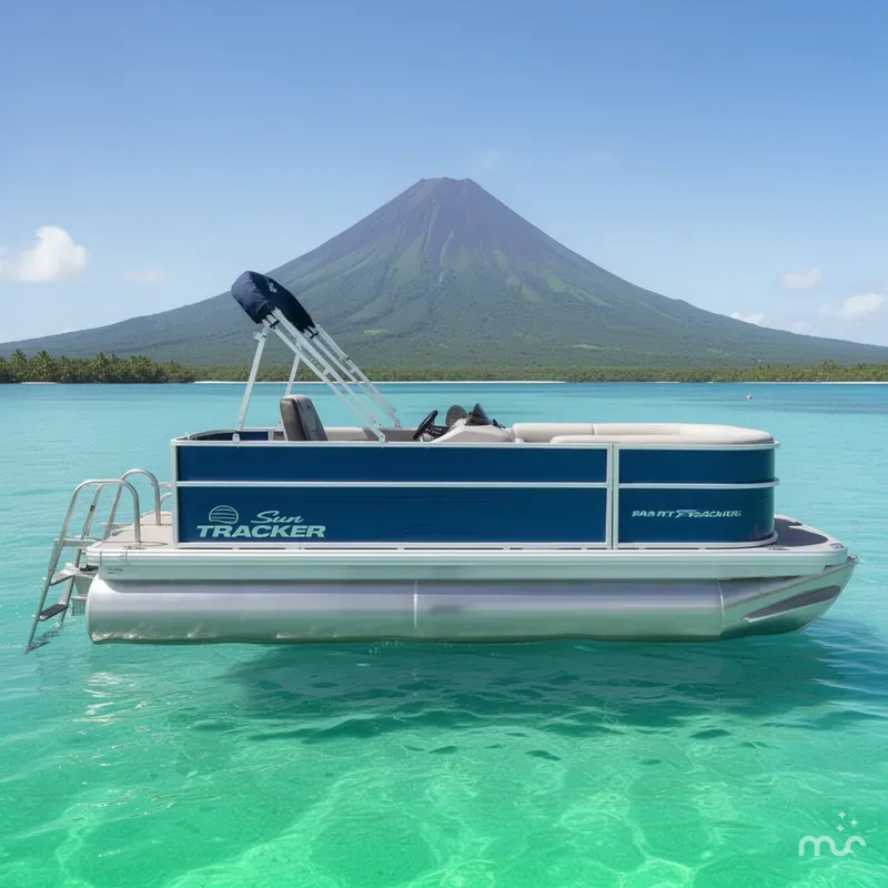 Slide: The Image of Sun Tracker Party Barge 16 DLX 2026 - 2