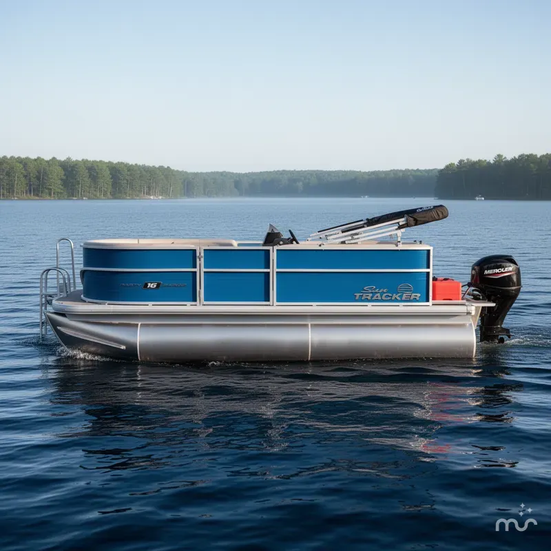 Slide: The Image of Sun Tracker Party Barge 16 DLX 2026 - 2