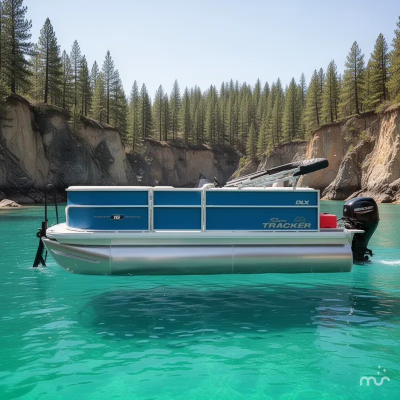 Slide: The Image of Sun Tracker Party Barge 16 DLX 2026 - 2