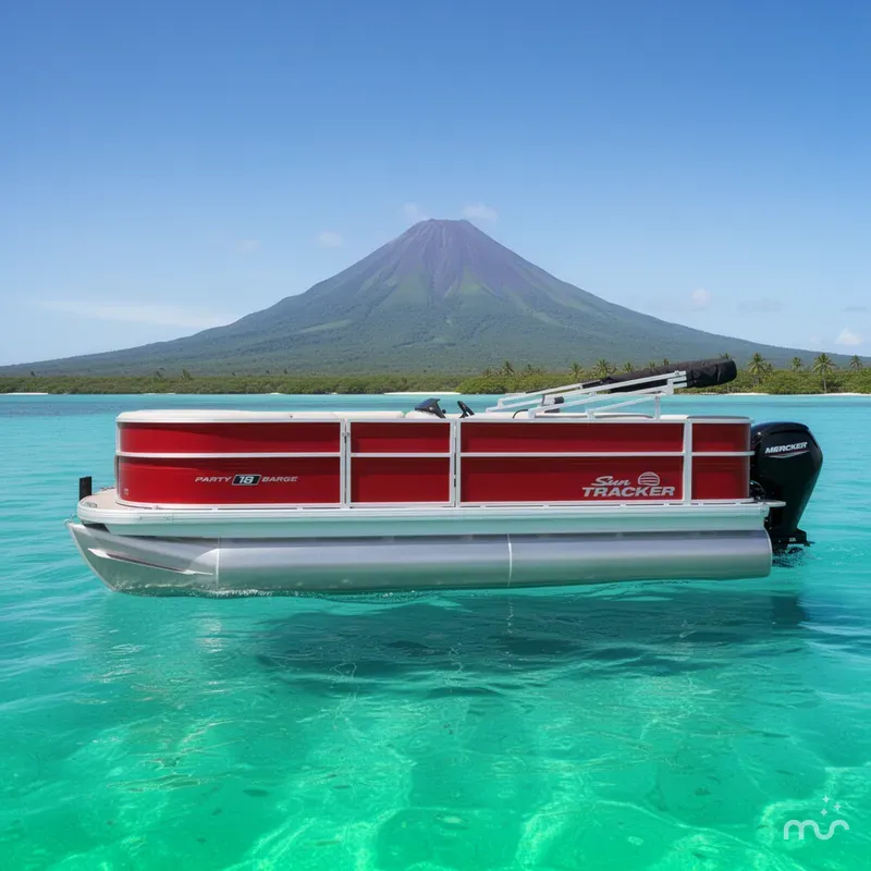 Slide: The Image of Sun Tracker Party Barge 18 DLX 2026 - 2