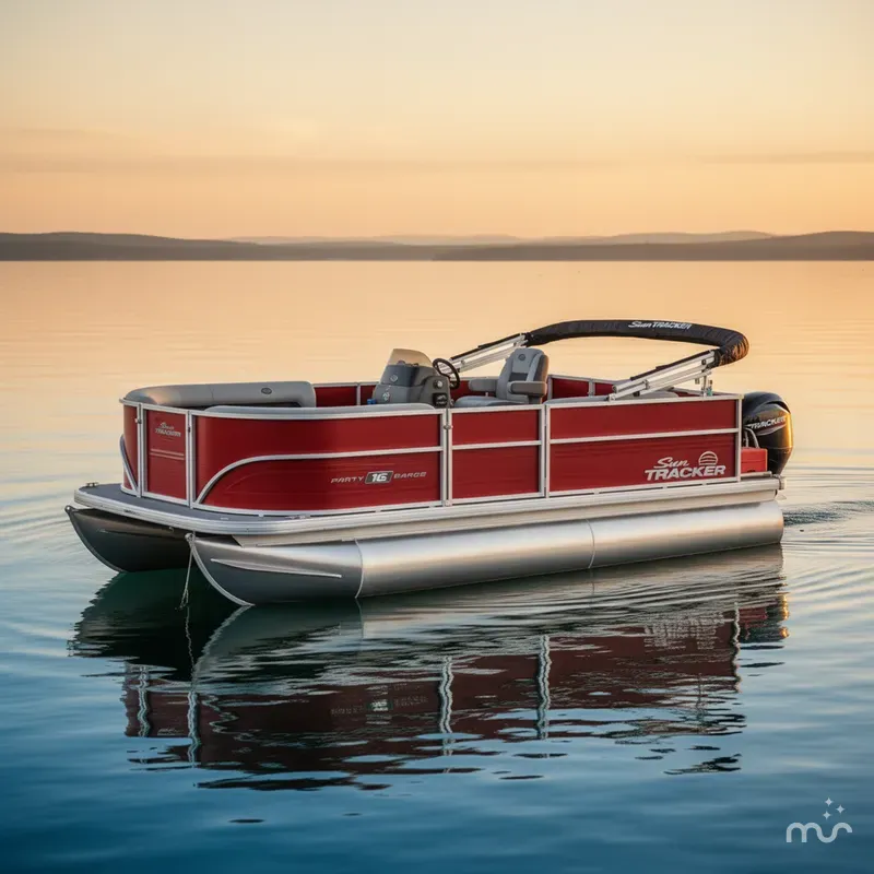 Slide: The Image of Sun Tracker Party Barge 16 DLX 2026 - 2