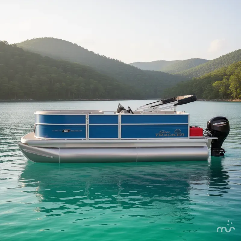 Slide: The Image of Sun Tracker Party Barge 16 DLX 2026 - 2