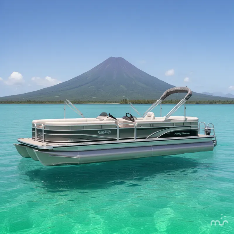 Slide: The Image of Sun Tracker Party Barge 16 DLX 2026 - 2