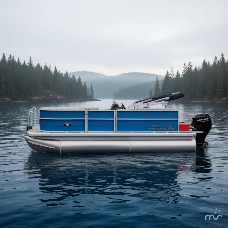 Slide: The Image of Sun Tracker Party Barge 16 DLX 2026 - 2