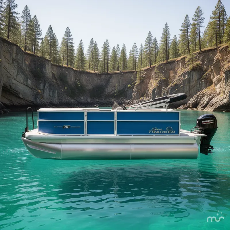 Slide: The Image of Sun Tracker Party Barge 16 DLX 2026 - 2