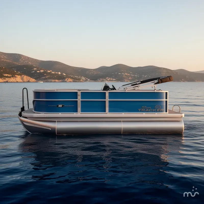 Slide: The Image of Sun Tracker Party Barge 16 DLX 2026 - 2