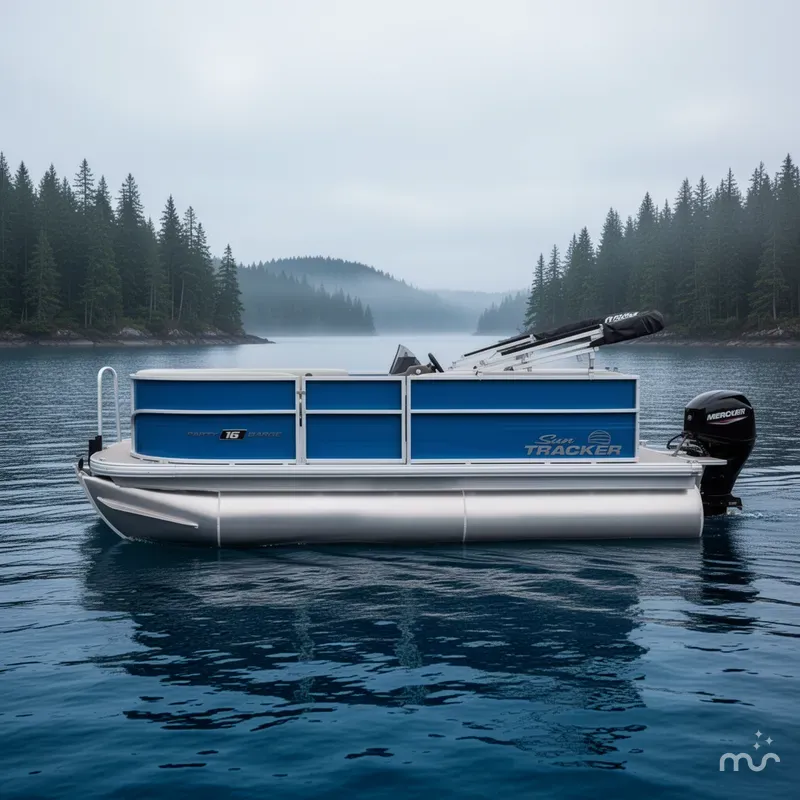 Slide: The Image of Sun Tracker Party Barge 16 DLX 2026 - 2