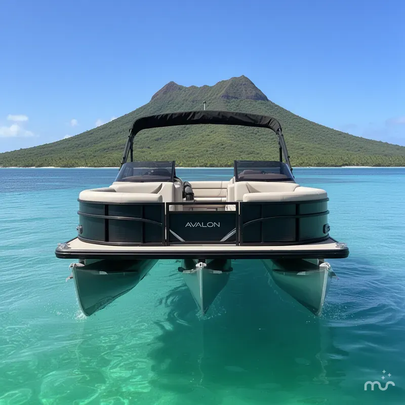 Slide: The Image of Avalon Catalina 25' Quad Lounge Windshield Triple-Toon 2026 - 1