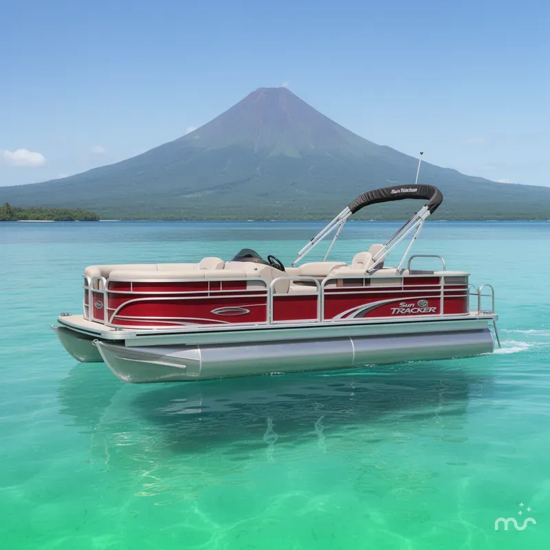 Slide: The Image of Sun Tracker Party Barge 18 DLX 2026 - 2