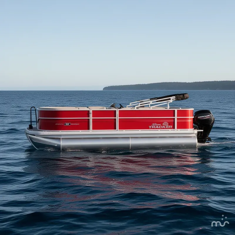 Slide: The Image of Sun Tracker Party Barge 18 DLX 2026 - 1
