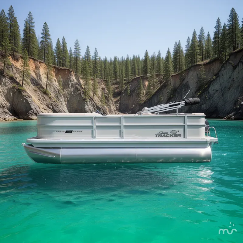 Slide: The Image of Sun Tracker Party Barge 18 DLX 2026 - 2