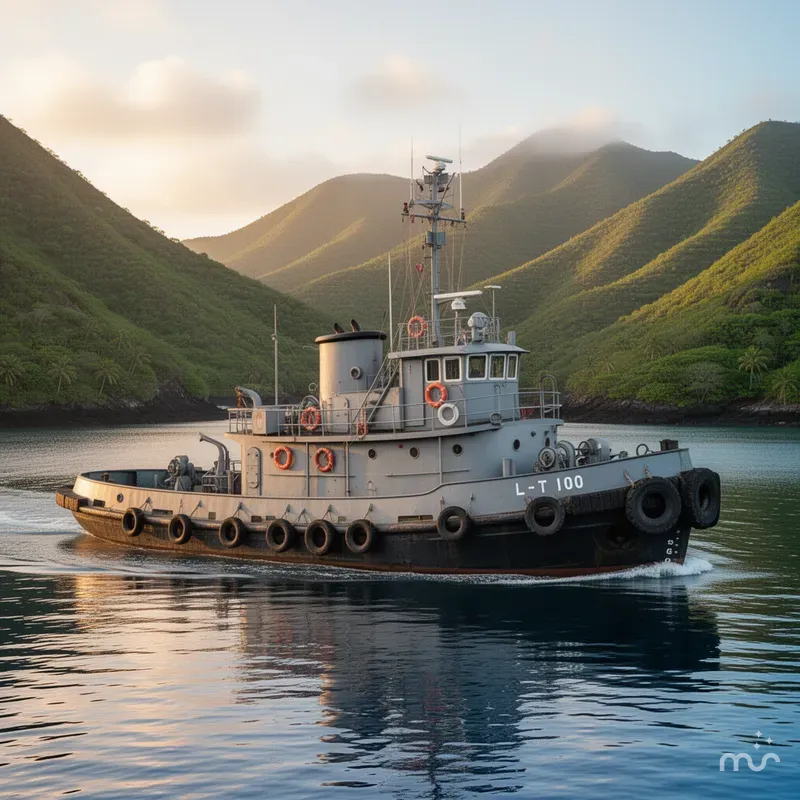 The Image of Tugboat L-T 100 Steel Army Tug 1955 - 0