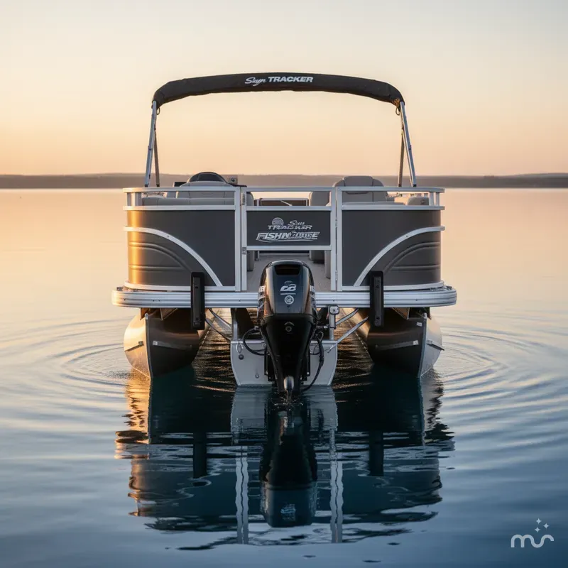 Slide: The Image of Sun Tracker FISHIN' BARGE 22 DLX w/150HP Mercury 4 Stroke 2026 - 2