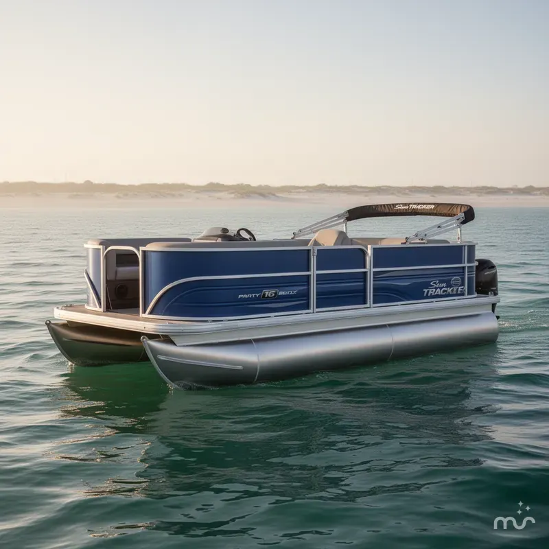 Slide: The Image of Sun Tracker Party Barge 16 DLX 2026 - 0