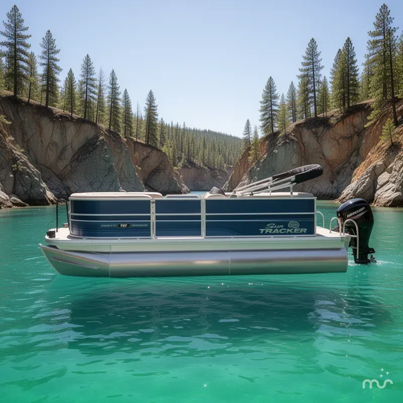 Slide: The Image of Sun Tracker Party Barge 16 DLX 2026 - 2