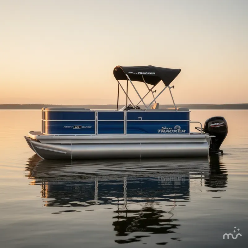 Slide: The Image of Sun Tracker Party Barge 16 DLX 2026 - 2
