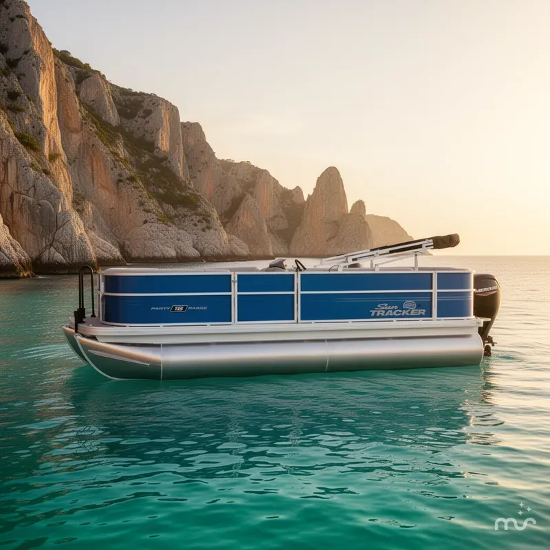 Slide: The Image of Sun Tracker Party Barge 18 DLX 2026 - 2