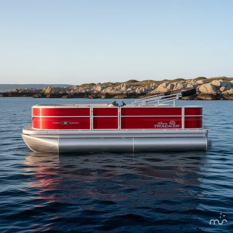 Slide: The Image of Sun Tracker Party Barge 18 DLX 2026 - 2