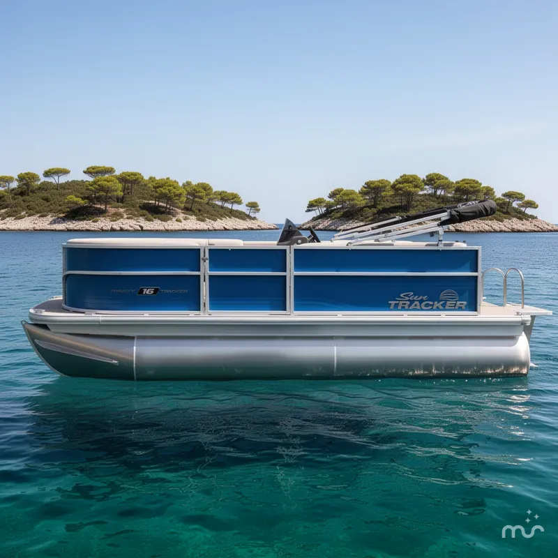 Slide: The Image of Sun Tracker Party Barge 16 DLX 2026 - 2