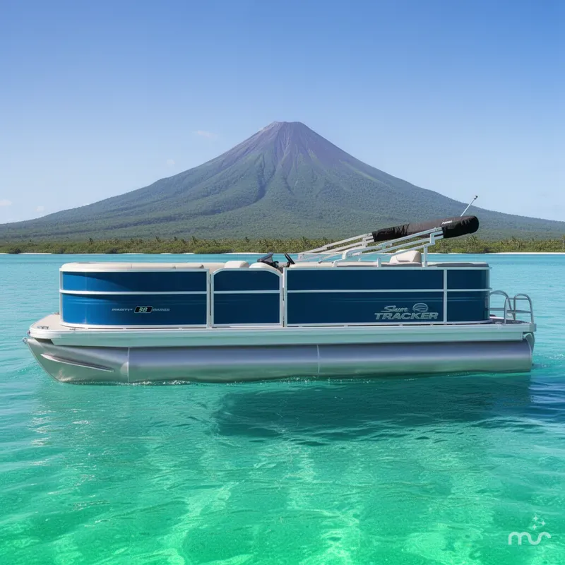Slide: The Image of Sun Tracker Party Barge 18 DLX 2026 - 2